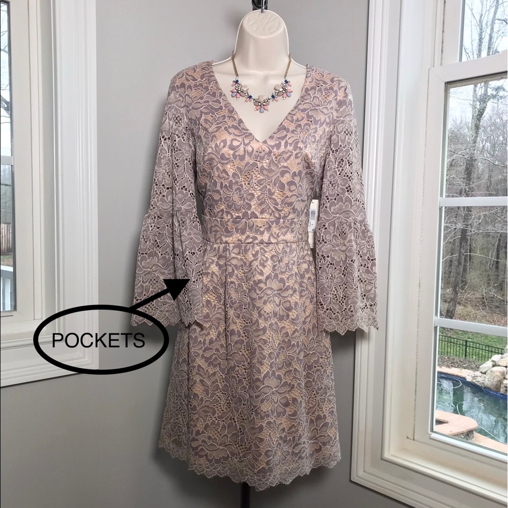 Eliza J Lavender Fit & Flare Cocktail Dress with Pockets - Women's 8 LIKE NEW